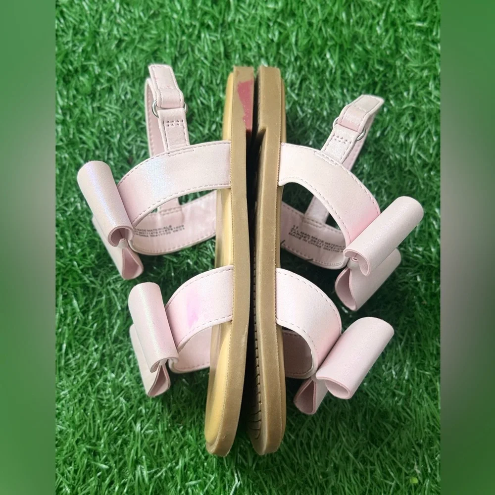 Can and Jack Pink Bow Kids Sandals‎ Size 11